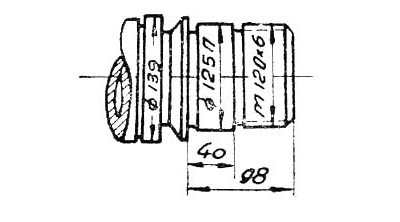 ДІП-300 (1д63а) Ескіз кінця шпинделя верстата ДІП-300 (1д63а)